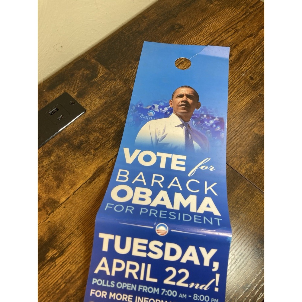 Obama Door Hanger 2008 Pennsylvania Democratic PRIMARY Campaign Flyer RARE PA US